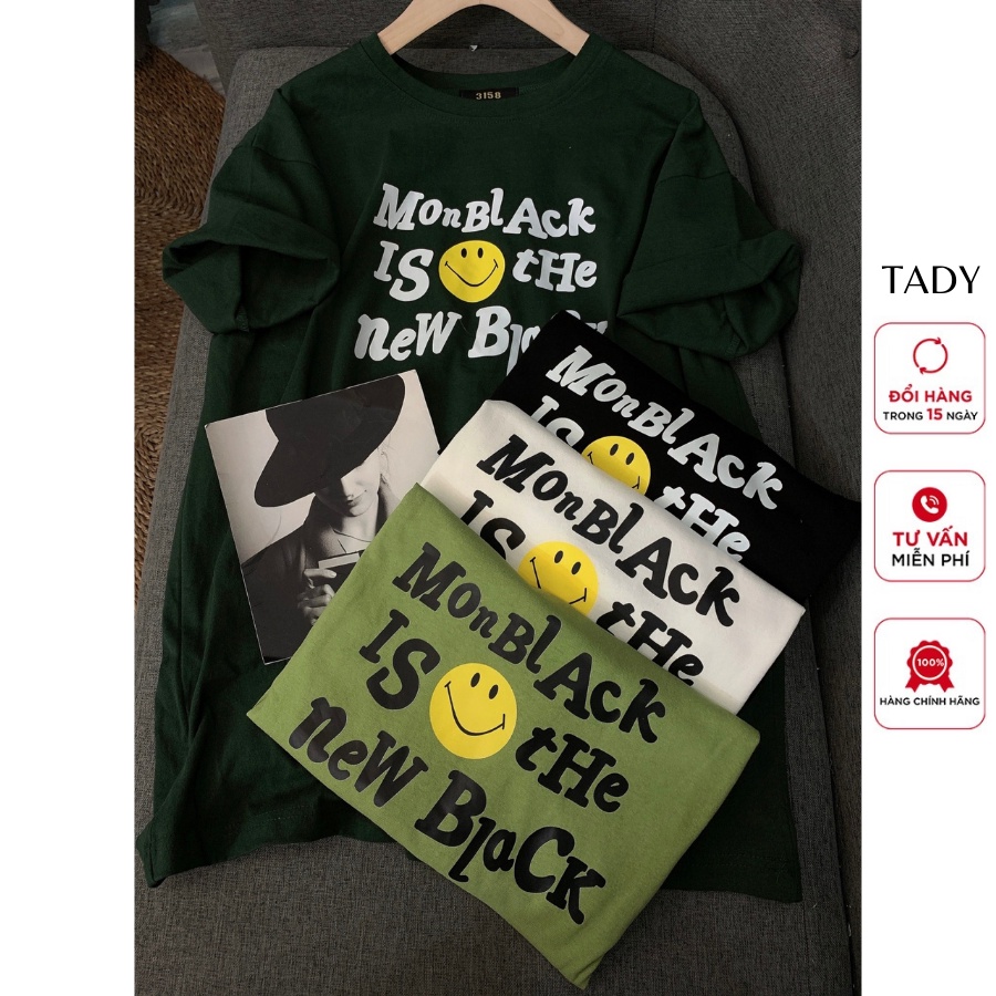 Áo thun 3158 Monblack Cotton Khô Và Nhung Form Rộng Oversize - Áo Phông 3158 Cotton Khô Nhung Nam Nữ