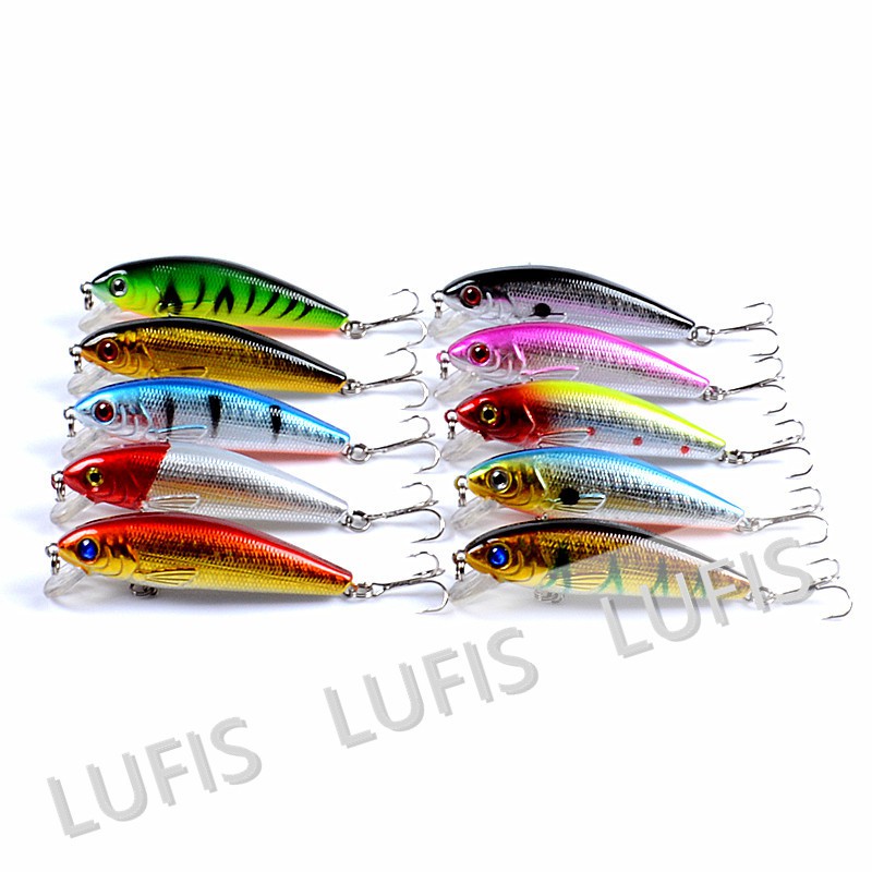 Mồi Câu Cá Giả Bằng Nhựa 10 Màu 7.2cm / 8.7g