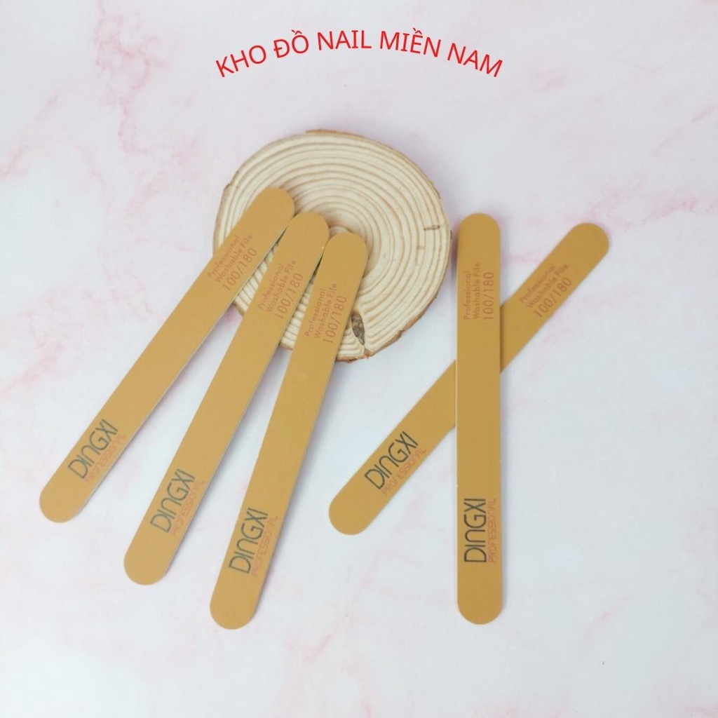 Dũa Móng Tay Dingxi Mỏng Độ Nhám 100/180 - Dũa Da Bò Dũa Móng Gel Móng Tự Nhiên