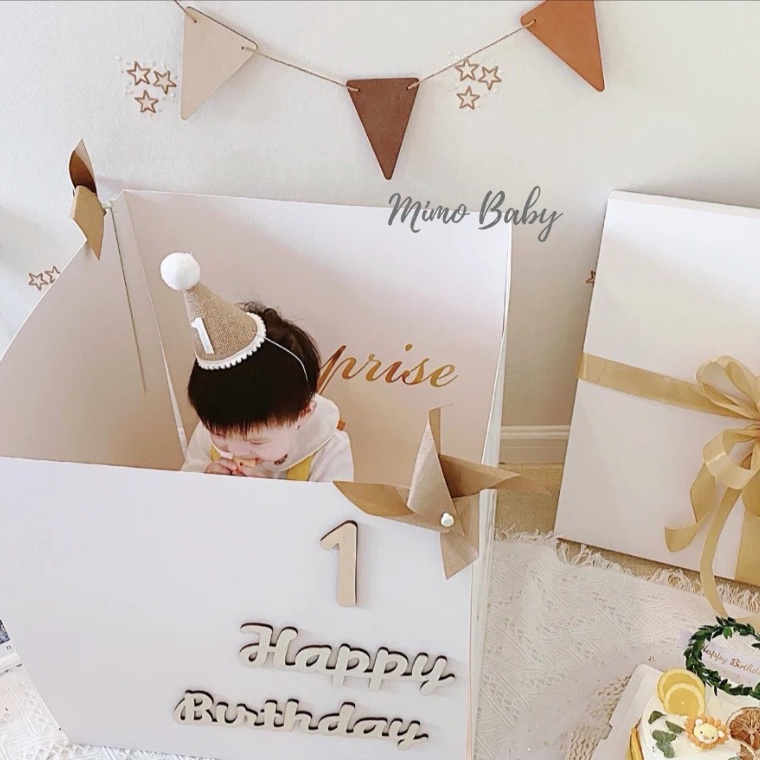 Mũ nón trang trí sinh nhật chất liệu cói cực dễ thương cho bé MH177