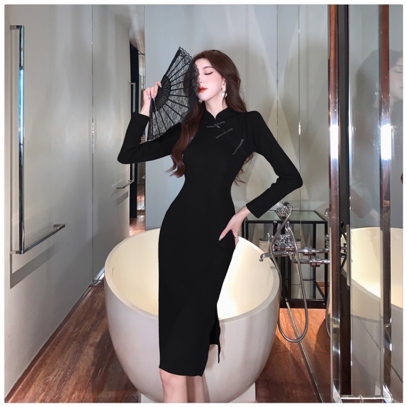 Sườn Xám Thun Dài Thanh Lịch 40-70Kg