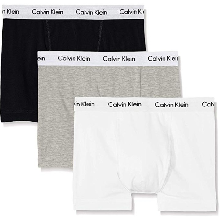 Quần lót nam Calvin Klein U2662 cotton trắng xám size lớn XL