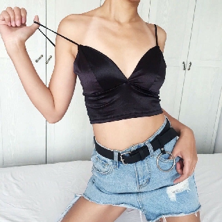 1 áo bra lụa bản to mút mỏng móc cài sau