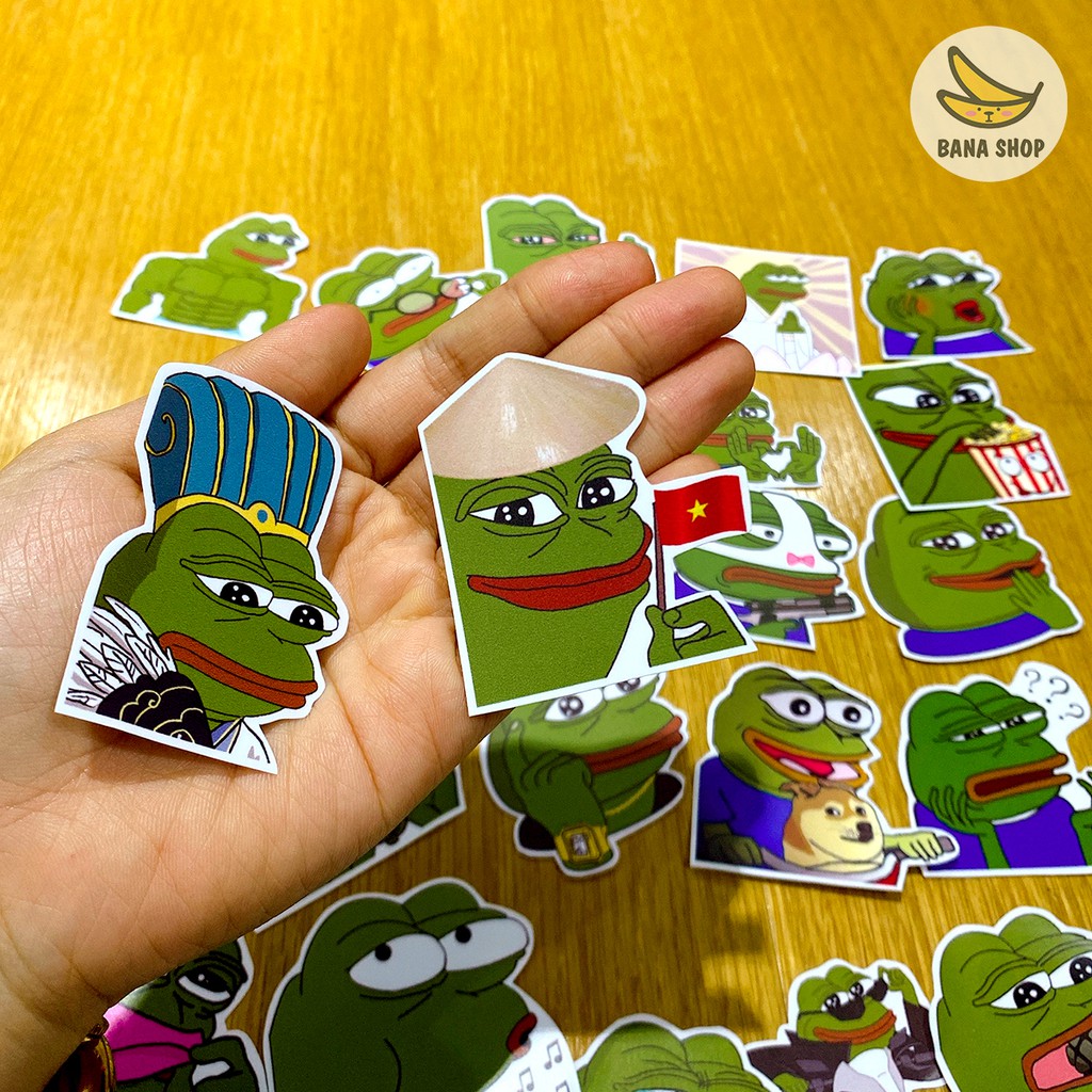 Set 25 sticker ếch xanh Pepe sad frog siêu bựa dành cho vozer NoBrand