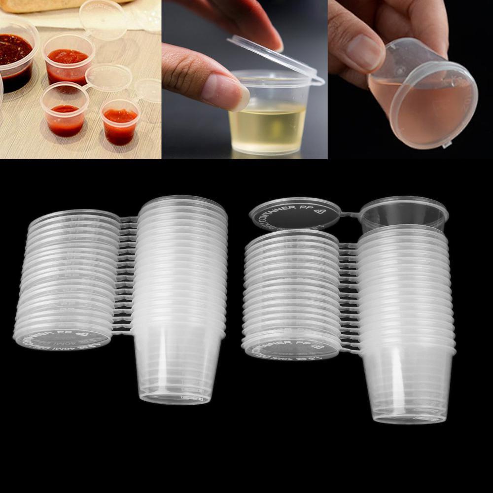 Set 30 Cốc Đựng Màu Nước Sốt Bằng Nhựa Có Thể Tái Sử Dụng