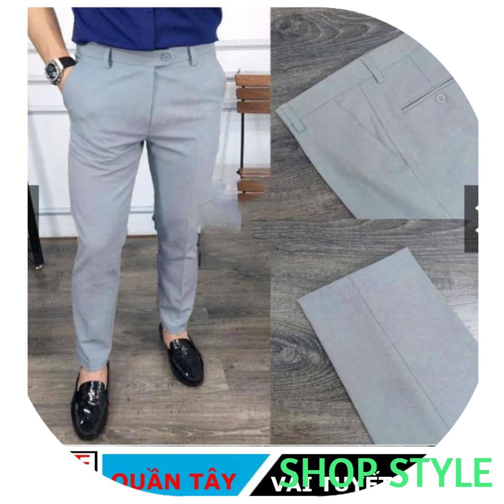 Quần tây âu Nam công sở cao cấp màu ghi sáng Siêu Sale