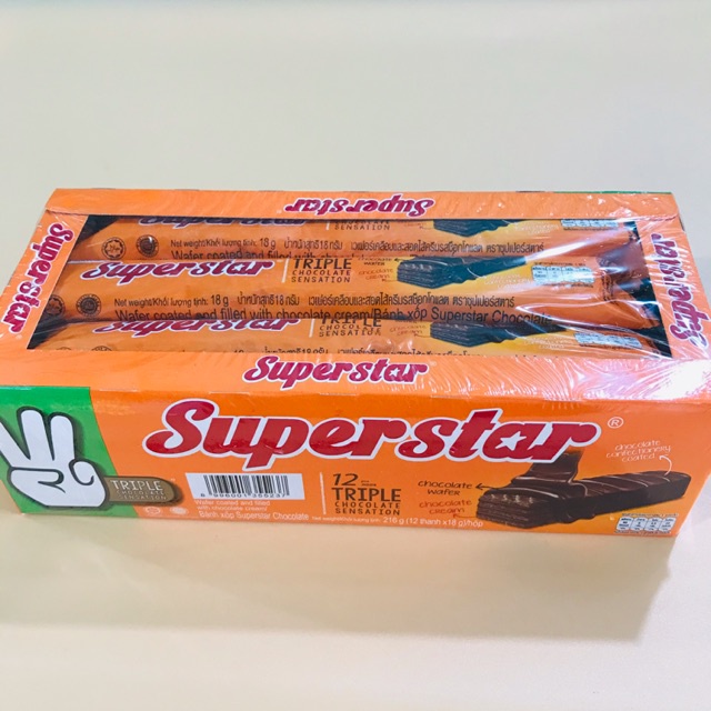 Bánh xốp socola Superstar hộp 12 cái