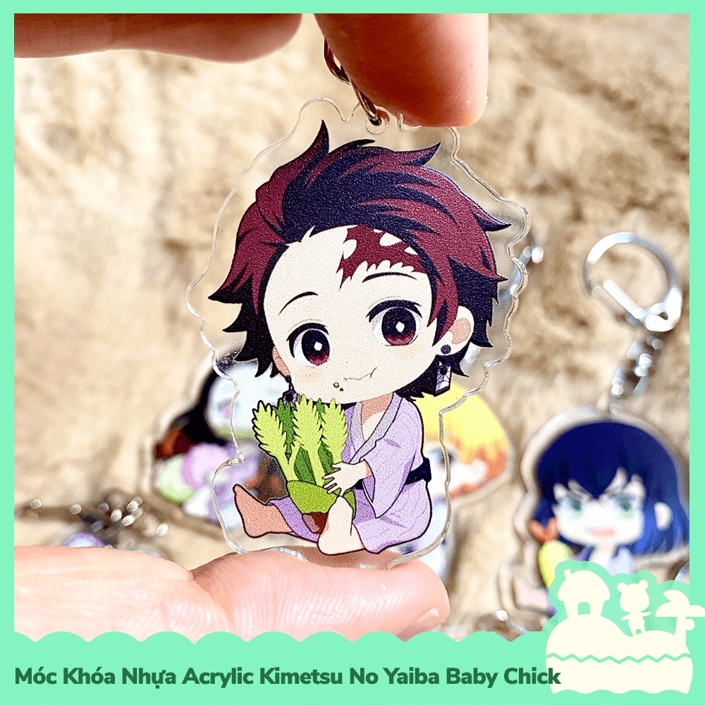 [Sẵn VN - NowShip] Móc Khóa Keychain Acrylic Nhựa Trong Kimetsu No Yaiba Demon Slayer Baby Chip