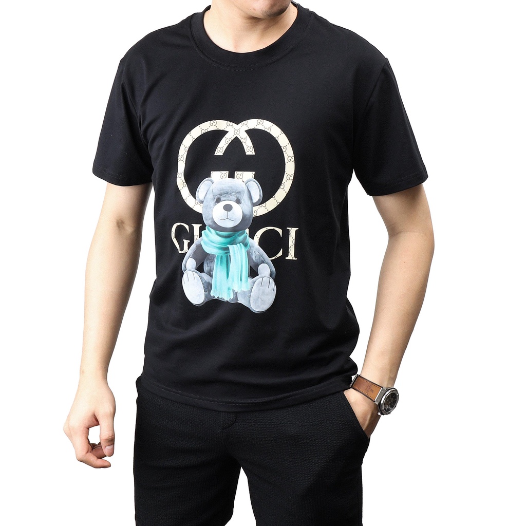 [Ảnh thật] [VNXK] Áo thun tay lỡ nam nữ Cotton oversize form rộng mẫu chú gấu choàng khăn ấm