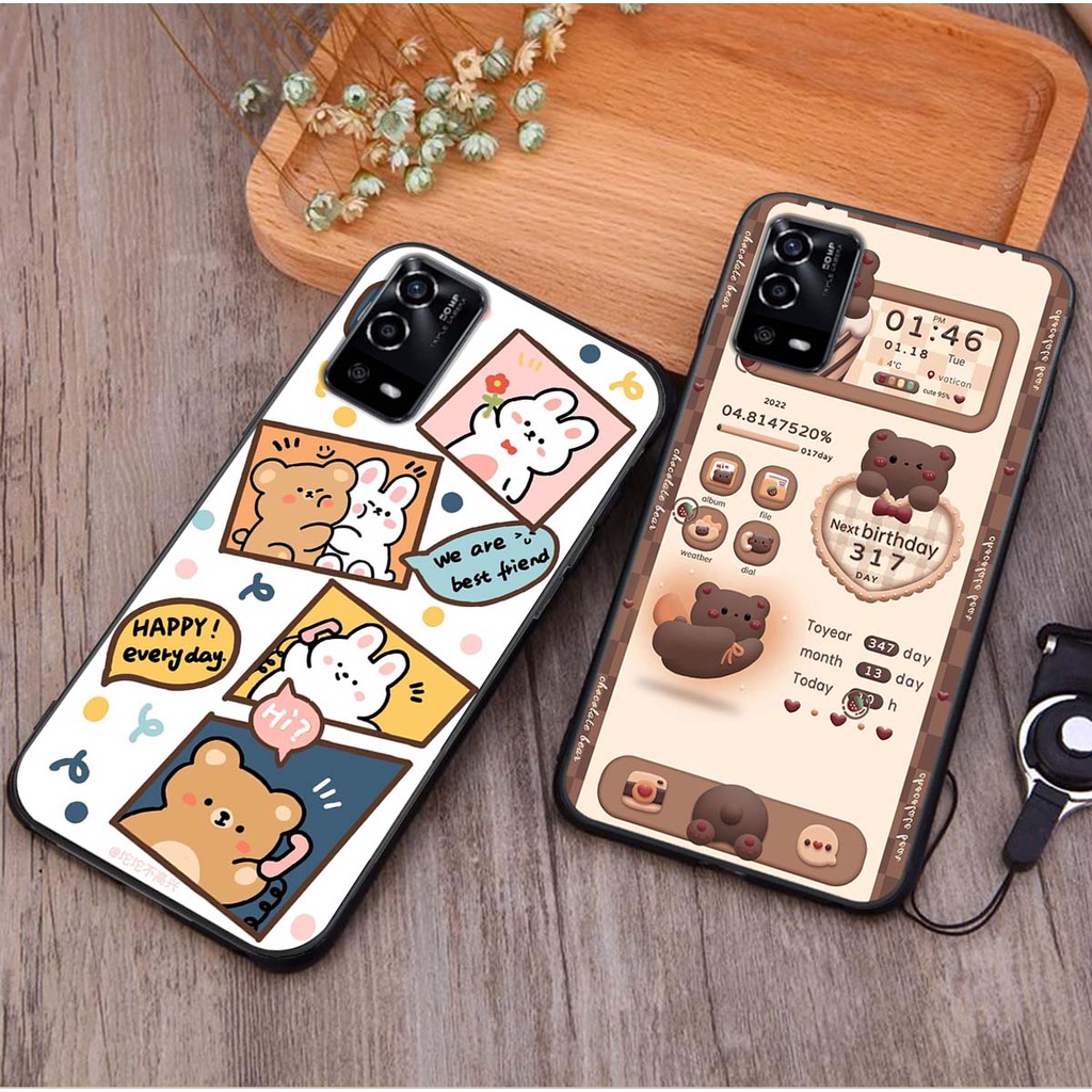 Ốp lưng điện thoại oppo a55 4g / a55 5g in hình gấu humberger chi bi vô cùng đáng yêu