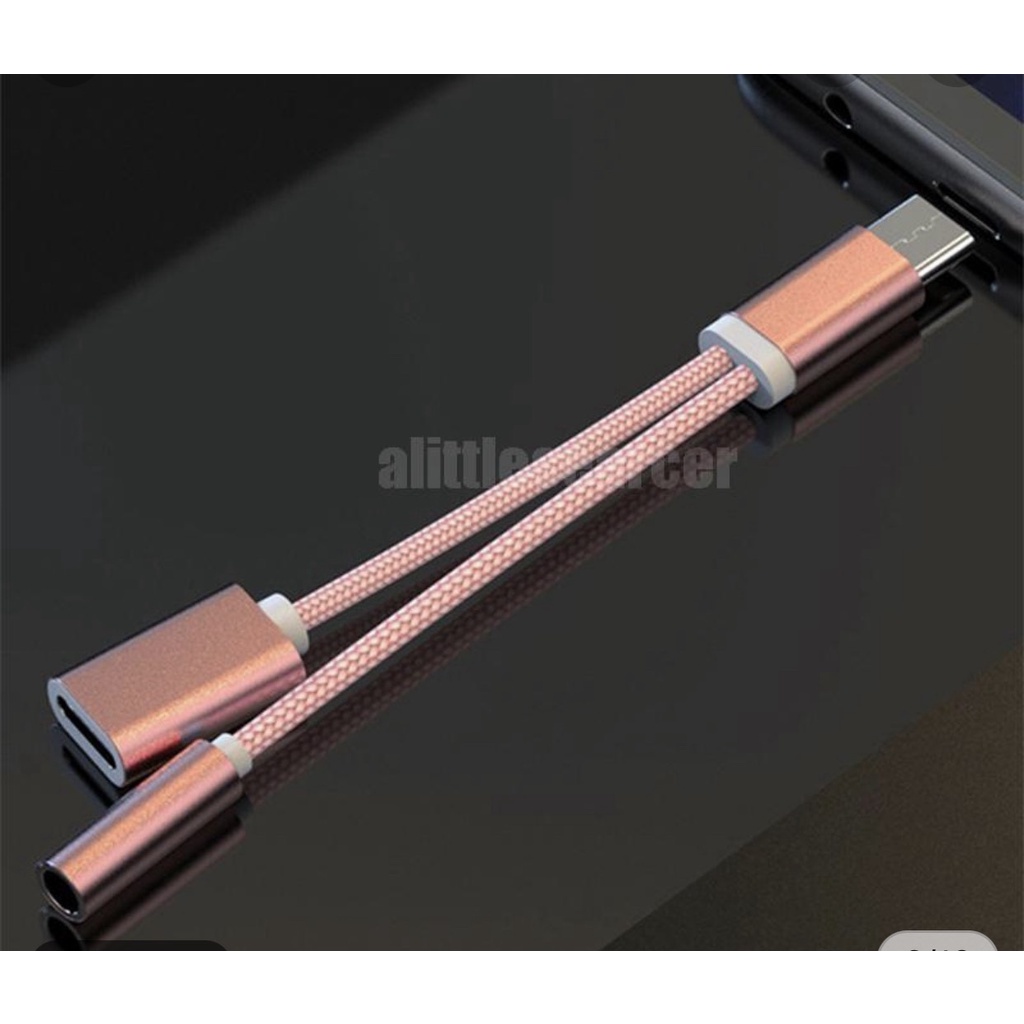 Cáp chuyển USB Type-C sang 3.5mm 2 trong 1 tiện dụng