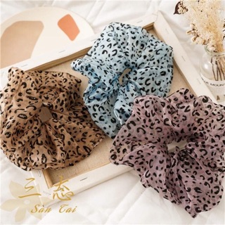 🥨Chun cột tóc scrunchie voan da báo