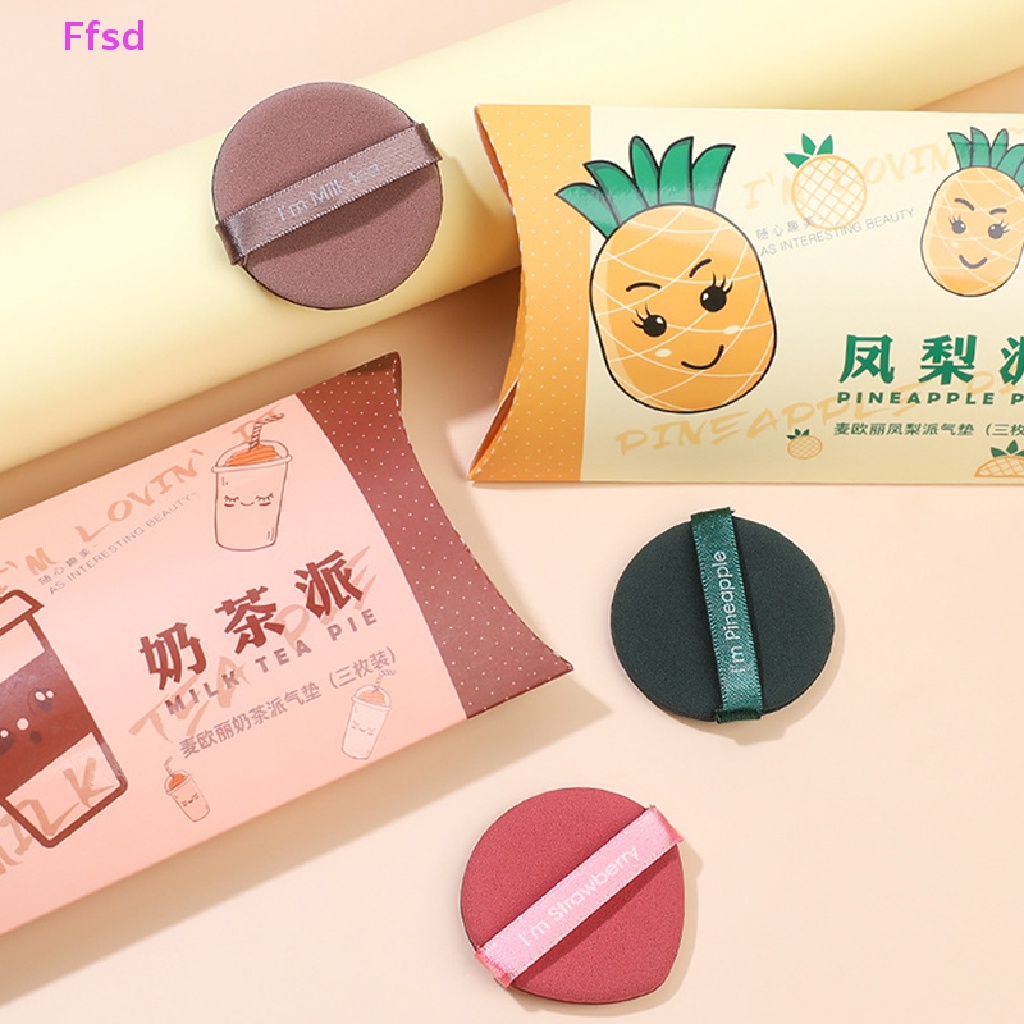 {Ffsd} Bộ Mút Trang Điểm Mềm Mại Hai Mặt Hình Dâu Tây Dành Cho Nữ * Bán Chạy