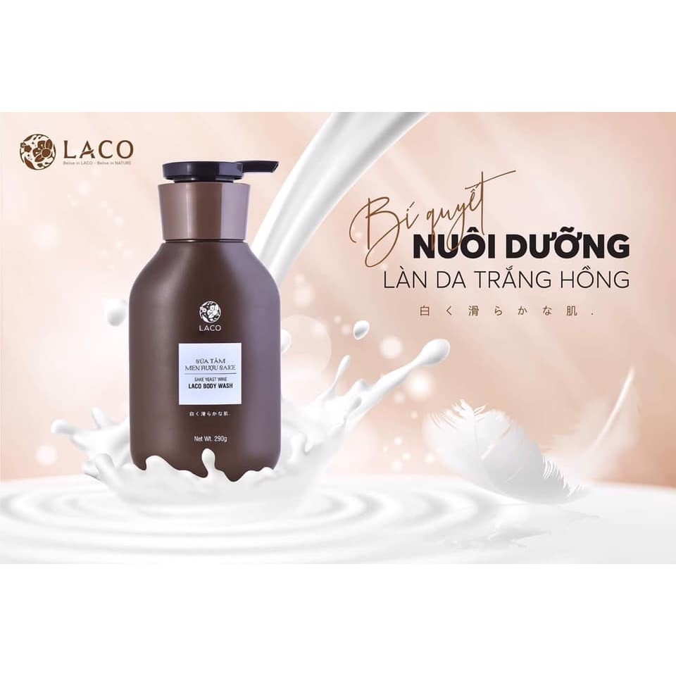 Sữa tắm men rượu Sake Laco 290g chính hãng