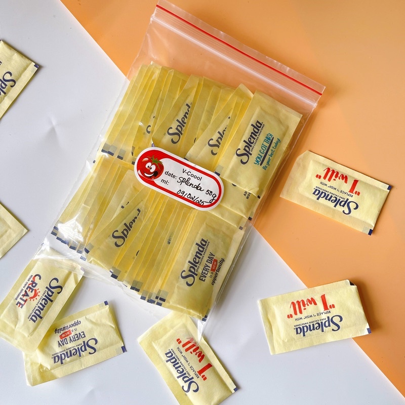 100 gói Đường ăn kiêng Splenda (nấu ăn, làm bánh keto, das) gói 1g