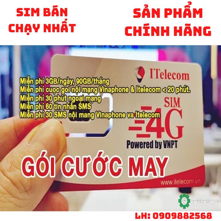 [FREESHIP] 🔥DATA KHỦNG🔥 Sim 4G ITelecom V77 Gói Cước MAY- Tặng 90GB/Tháng - Gọi Miễn Phí Vinaphone - 30Ph Ngoại Mạng +