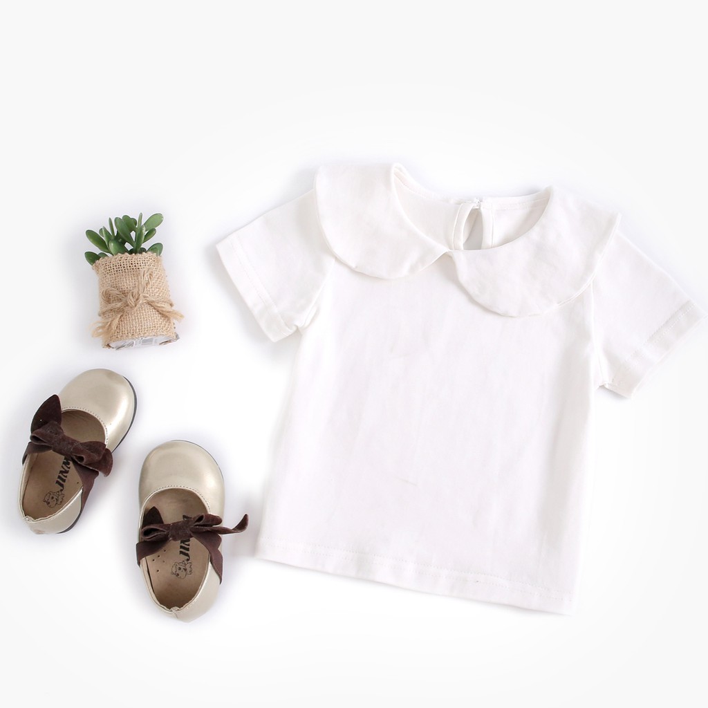 Áo tay ngắn Sanlutoz bằng cotton phong cách công chúa cho bé gái