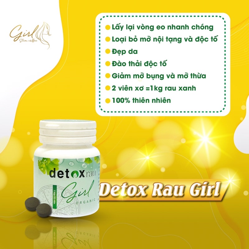 VIÊN UỐNG GIẢM MỠ BỤNG -DETO-RAU-GIRL  25 viên .