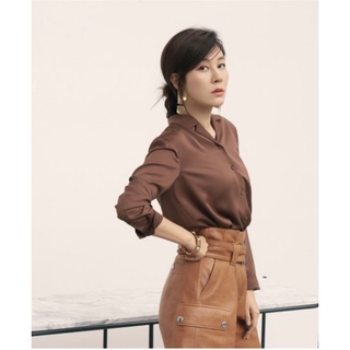 Áo sơ mi nữ lụa Hàn vnxk