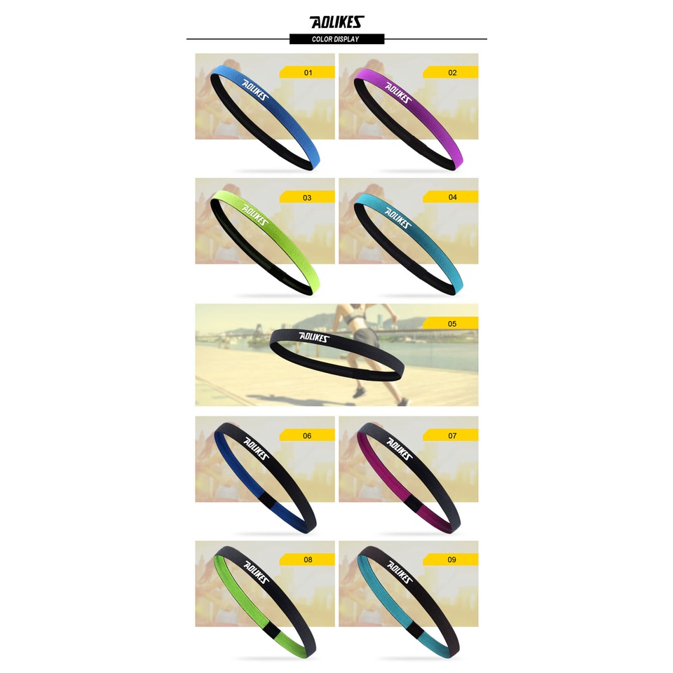 Băng Trán Chống Mồ Hôi, Băng Đô Headband Tập Gym Thể Hình Nam Nữ Chạy Bộ Tennis  Aolikes AL2101
