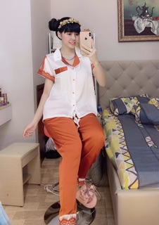 Pijama phi lụa dài cao cấp cực sang chảnh