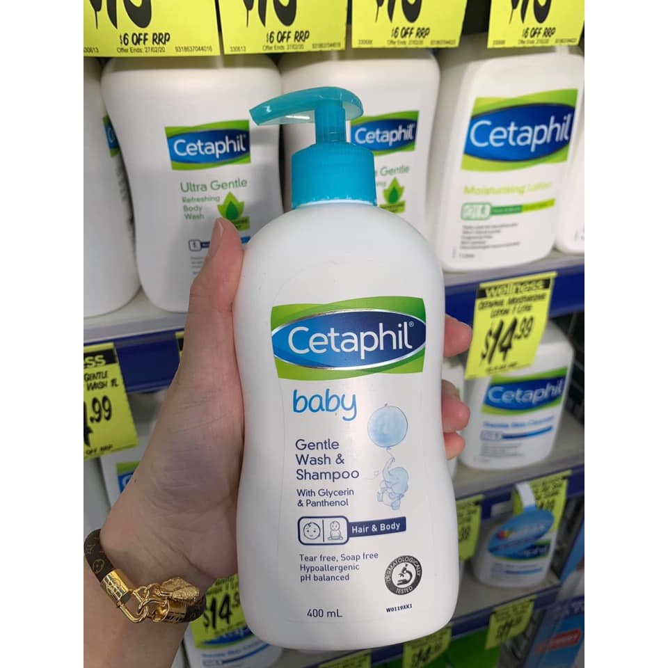 Sữa tắm gội 2 trong 1 Cetaphil Baby Gentle Wash &amp; Shampoo 400ml