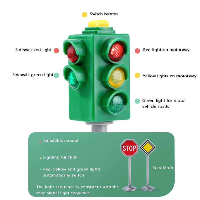 Biển Báo Giao Thông mini Có Đèn led Và Âm Thanh An Toàn Cho Trẻ Em
