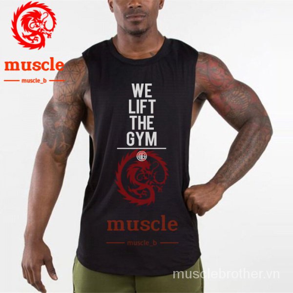 Áo sát nách không tay lỗ xỏ tay cắt thấp hở hai bên dành cho bạn nam mặc khi tập thể hình trong phòng gym