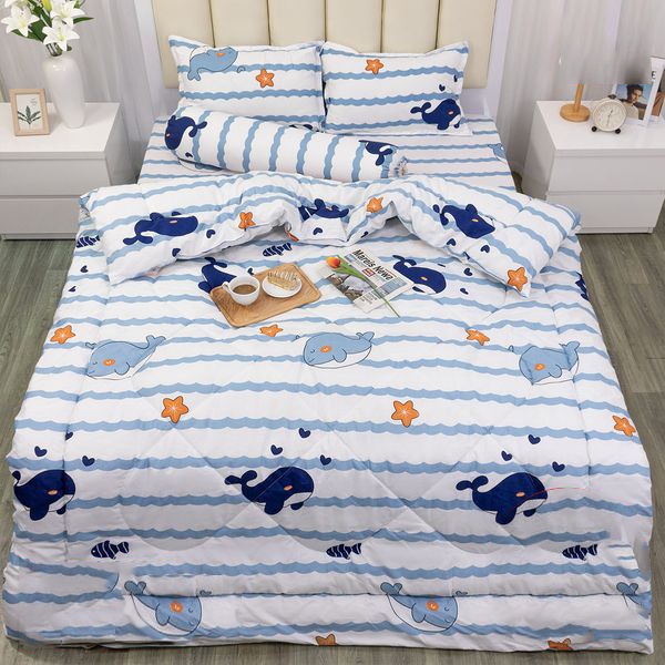 Bộ chăn ga gối 5 món - CHĂN PHAO, GA, VỎ GỐI, VỎ ÔM - Chất liệu Poly cotton cao cấp - Ga gối NguyetBedding | BigBuy360 - bigbuy360.vn