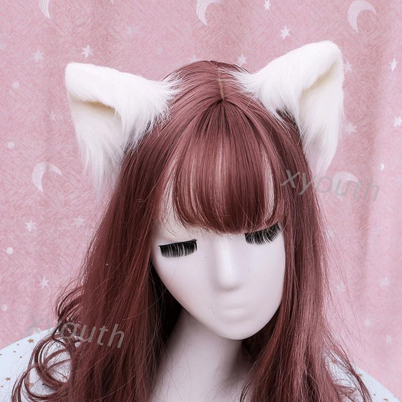 Kẹp tóc hình tai mèo/sói/động vật/quái thú bằng lông nhung đáng yêu phù hợp cosplay lolita
