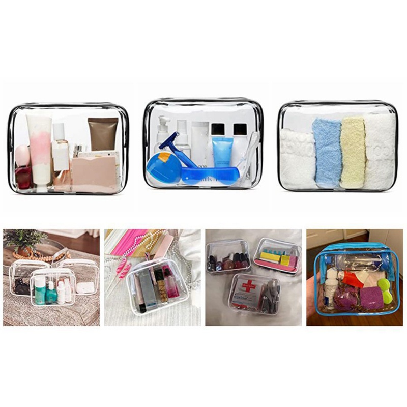 Túi Đựng Mỹ Phẩm Trong Suốt Có Khóa Kéo Tiện Dụng