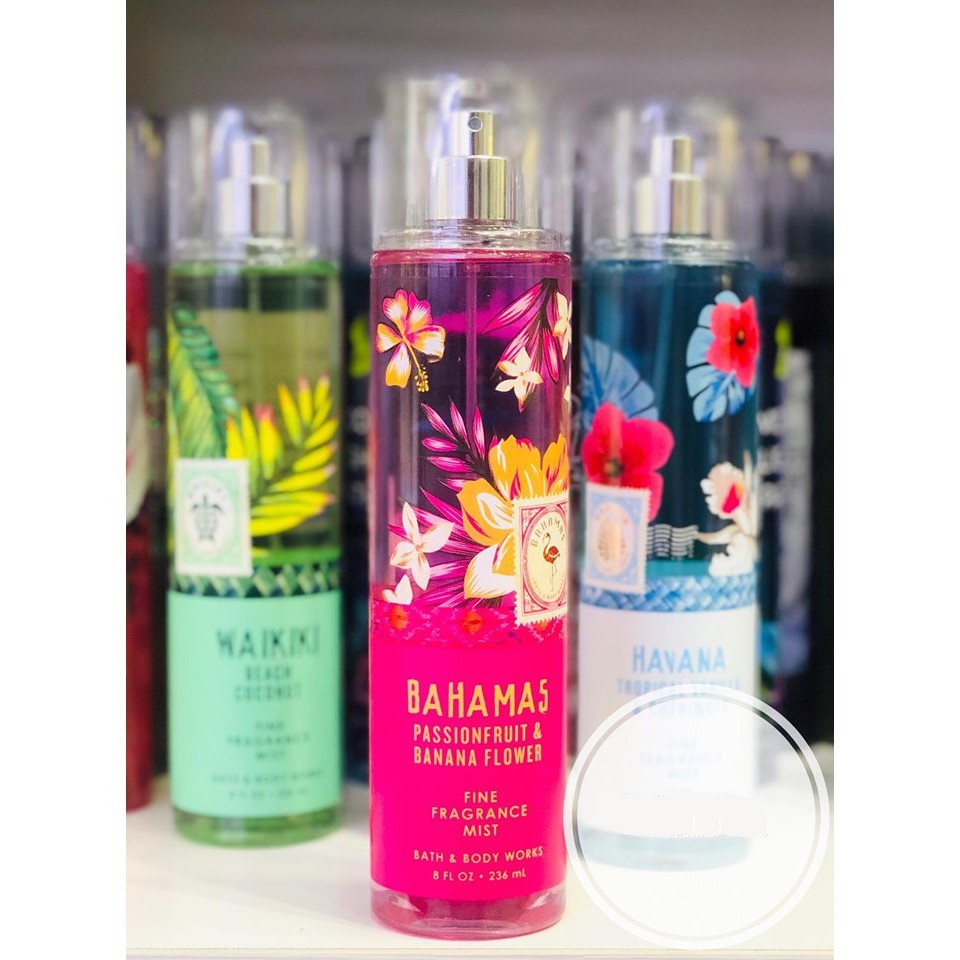 [𝐃𝐔𝐁𝐀𝐈] Xịt Thơm Bath & Body Works Fine Fragrance Mist Hương - BAHAMAS PASSION FRUIT & BANANA FLOWER | Thế Giới Skin Care