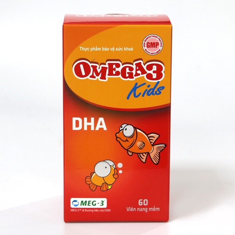 Viên uống dầu cá Omega 3 Kids dành cho trẻ em giúp hỗ trợ cải thiện thị lực và não bộ lọ 60 viên