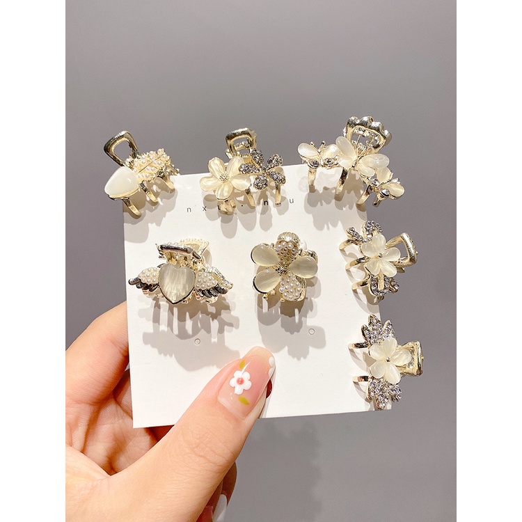 Kẹp Tóc Đính Đá Opal Phong Cách Hàn Quốc Thời Trang