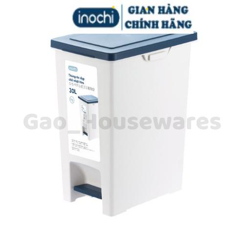 [FreeShip] Thùng rác đạp chữ nhật 30L (có lõi) inochi, nhựa nguyên sinh, ngăn mùi hôi, kháng khuẩn - Giao màu ngẫu nhiên