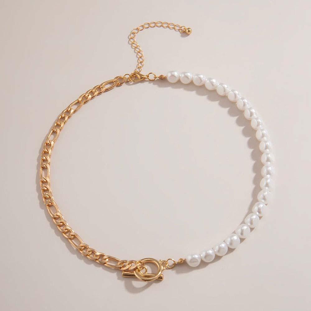 Vòng Cổ Choker Đính Ngọc Trai Nhân Tạo Có Khóa Phong Cách Baroque Cá Tính Dành Cho Nữ