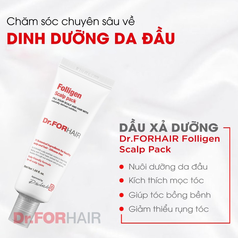 Dầu xả dưỡng tóc suôn mượt Dr.FORHAIR /Dr For Hair Folligen Scalp Pack 50ml