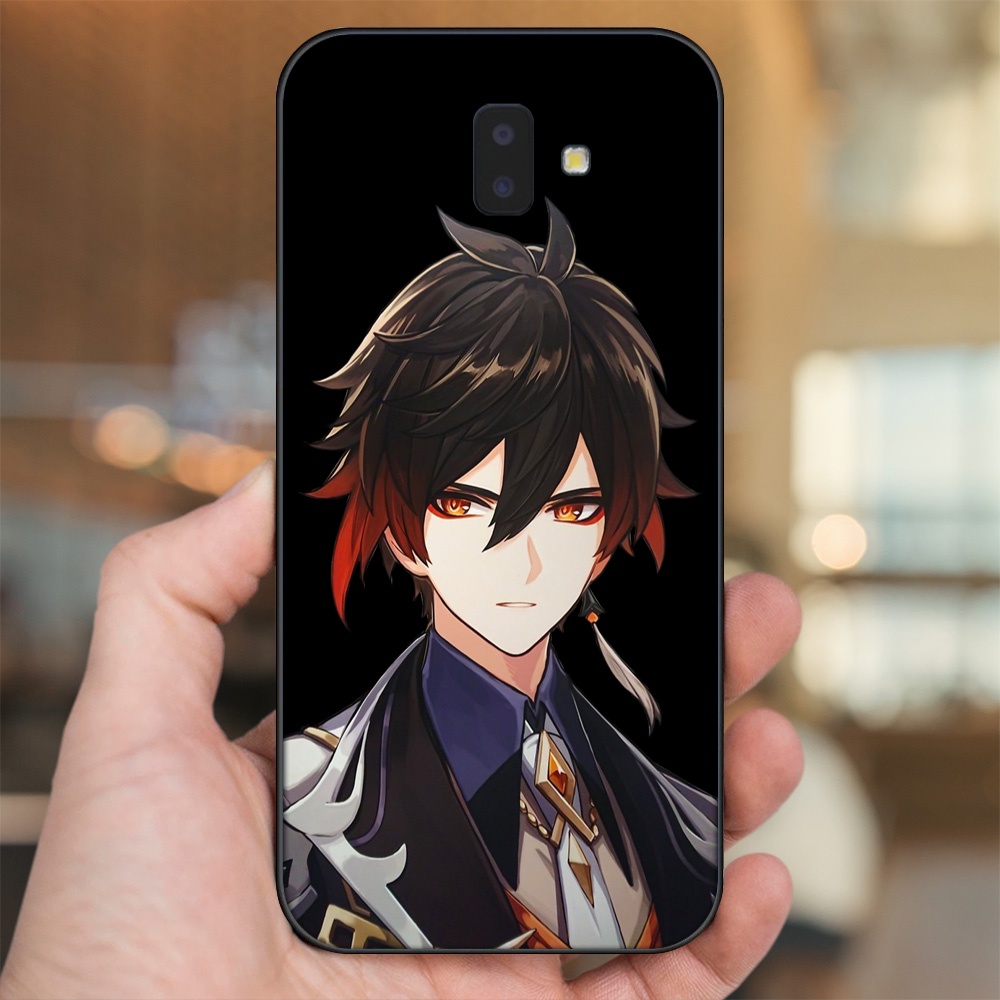 Ốp lưng Samsung J6 Plus viền đen in hình Zhongli Genshin Impact