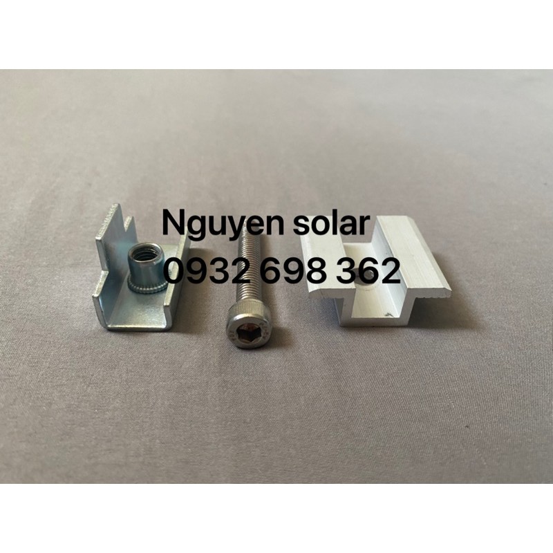 Bát Kẹp Giữa Tấm Pin Năng Lượng Mặt Trời Sân Vườn_Nhôm NK_Bát T Solar _Kích Thước 35-40 MMz_Mẫu 02