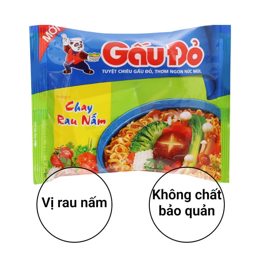 1 Gói Mì Gấu Đỏ Chay Rau Nấm 62g