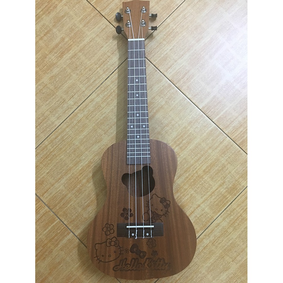 ĐÀN UKULELE CONCERT GỖ SIZE 23 HỌA TIẾT KITTY CỰC KÌ DỄ THƯƠNG  - HÀNG CÓ SẴN