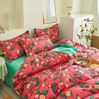 BỘ CHĂN GA GỐI POLY COTTON HỌA TIẾT QUẢ THANH MAI