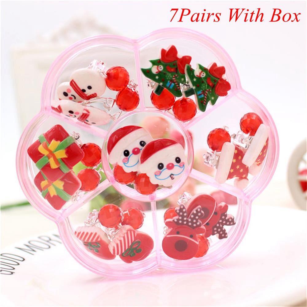 LAY Set 7 Đôi Khuyên Tai Chủ Đề Giáng Sinh Thời Trang Cho Nữ