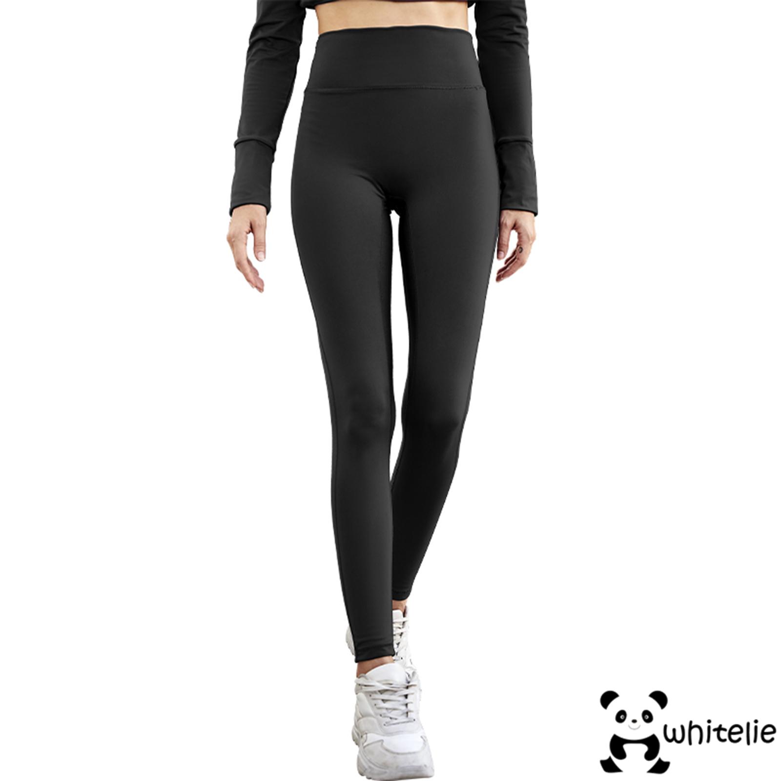 We-Women´s Solid Color Breathable Yoga Pants Inner Drawstring High Waist Jogger Pants for Daily and Exercise