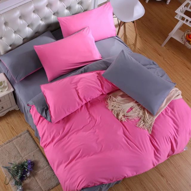 [ảnh thật] Bộ vỏ chăn ga gối Cotton poly đơn sắc homestay giá rẻ