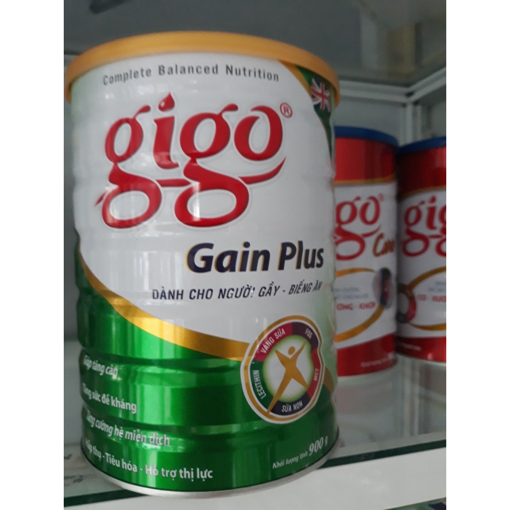 [CHÍNH HÃNG] Sữa Bột Gigo Gain Plus Hộp 900g (Dành cho người gầy - biếng ăn)