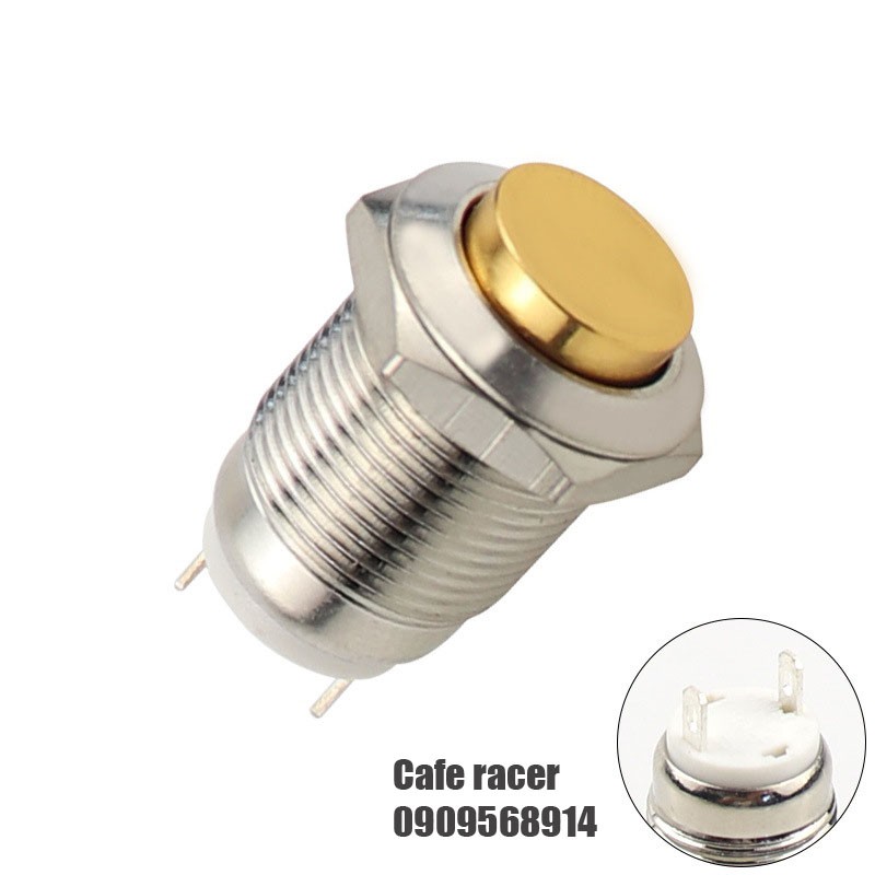 Công tắc inox passing nhấn nhả 12mm có kèm jack nối