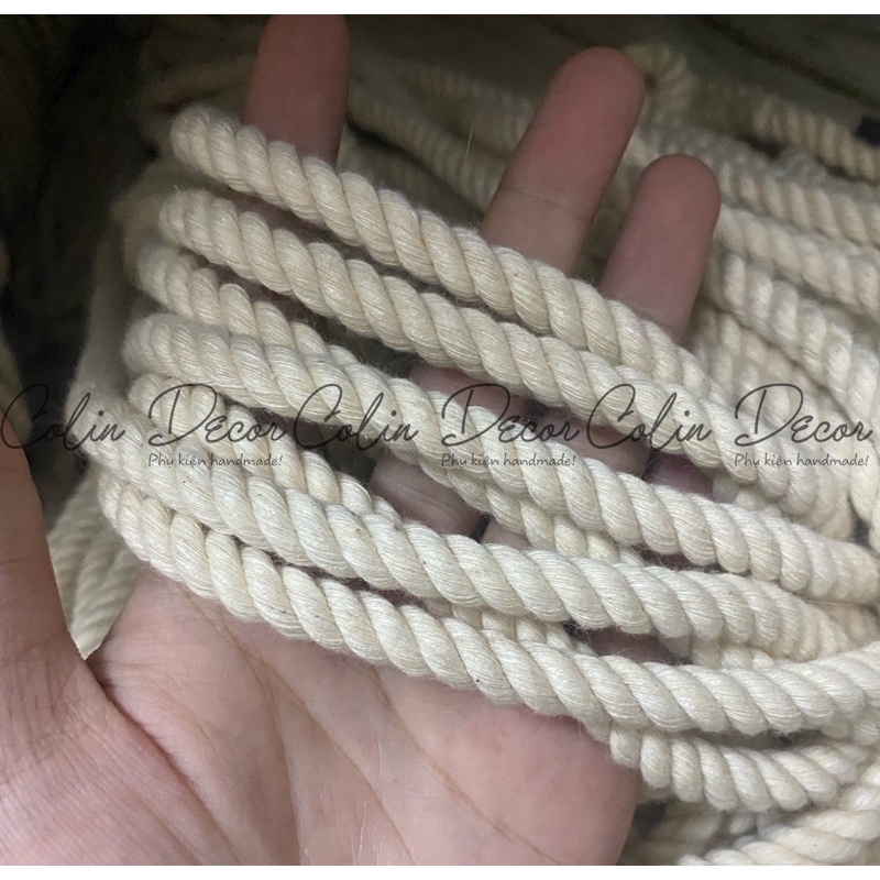 Dây thừng cotton size lớn 7mm,8mm,10mm,11mm,14mm bán theo mét