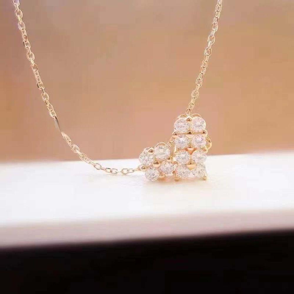 AROMA Vòng cổ Hai Mặt Hình Trái Tim Sang Trọng Cho Nữ Charms