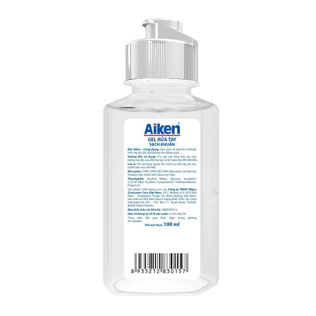 Nước rửa tay khô Aiken diệt khuẩn 100ml